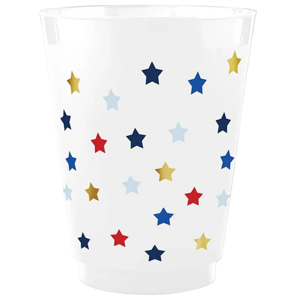 Slant Patriotic Frosted Plastic Party Cups - 8 pc. (16 oz.) - Image 2