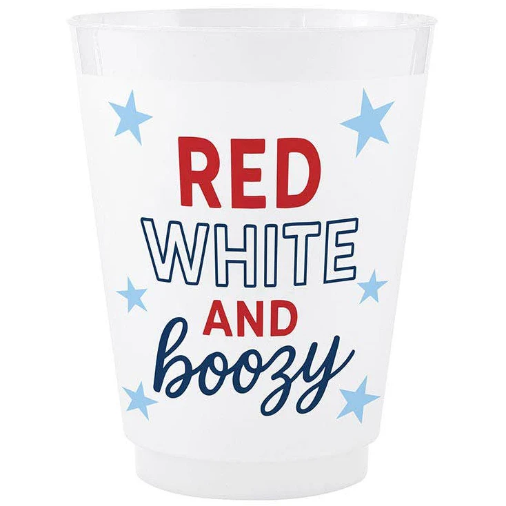 Slant Patriotic Frosted Plastic Party Cups - 8 pc. (16 oz.) - Image 3