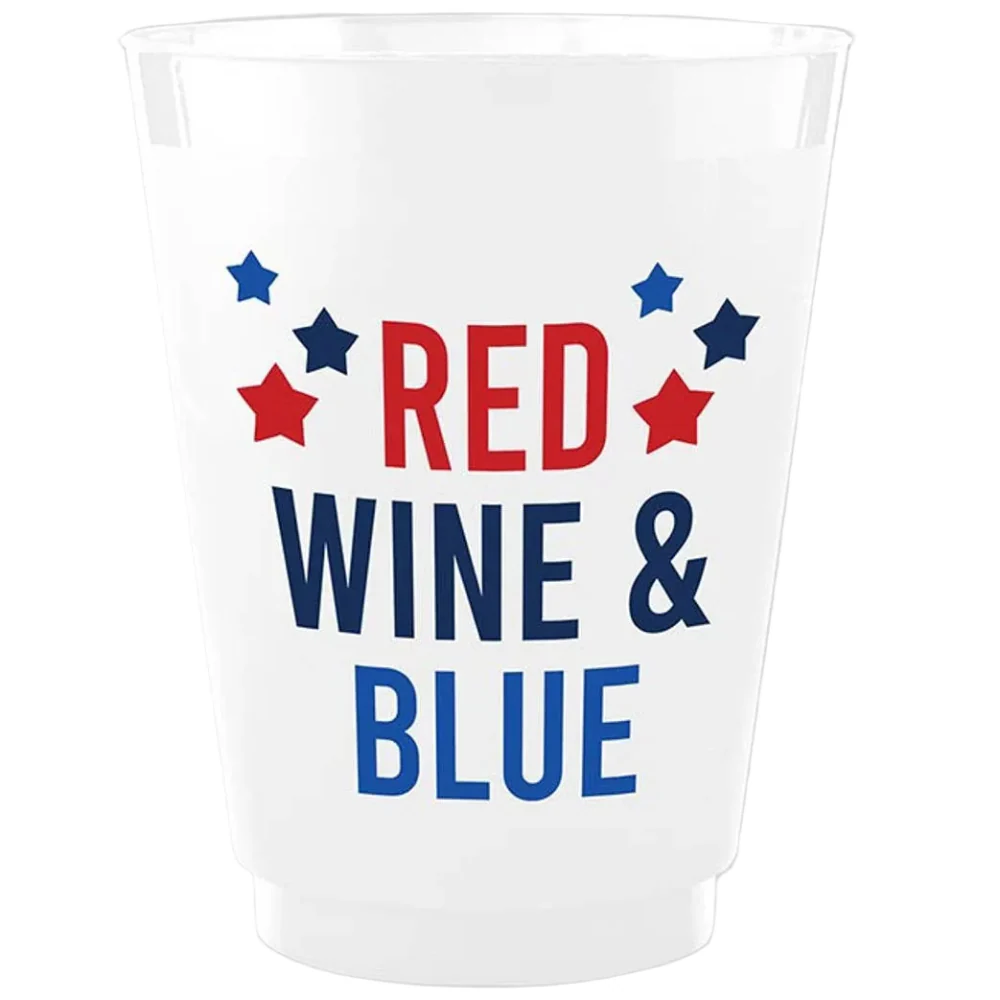 Slant Patriotic Frosted Plastic Party Cups - 8 pc. (16 oz.) - Image 4