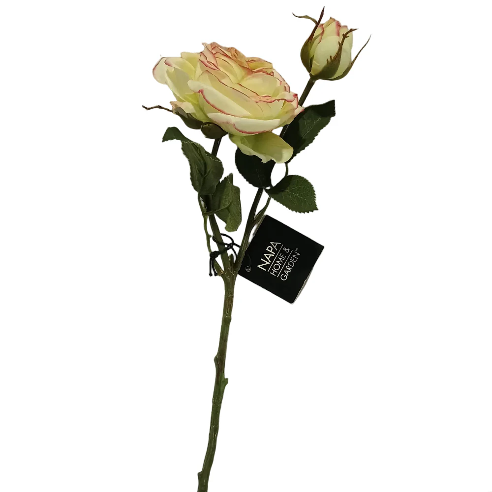 Napa Faux White Garden Rose - 14"