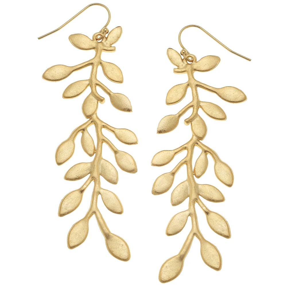 Susan Shaw Gold Vine Branch Earrings