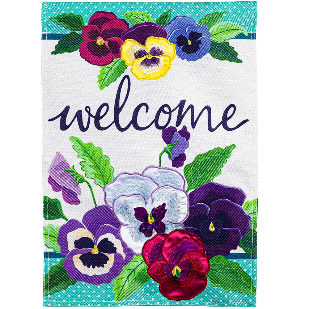 Evergreen "Welcome" Themed House Flags - 28" x 44" - Image 2