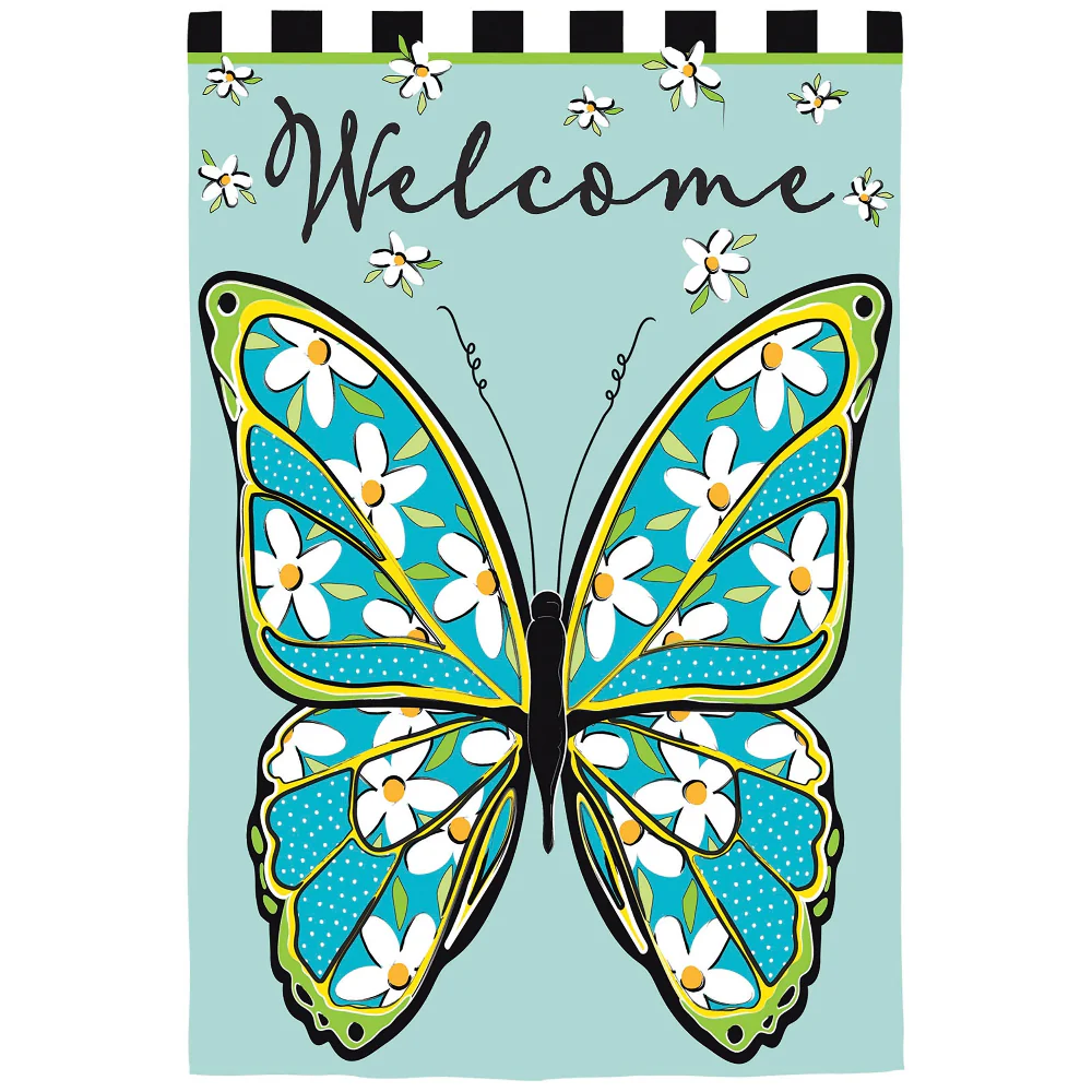 Evergreen "Welcome" Themed House Flags - 28" x 44" - Image 20