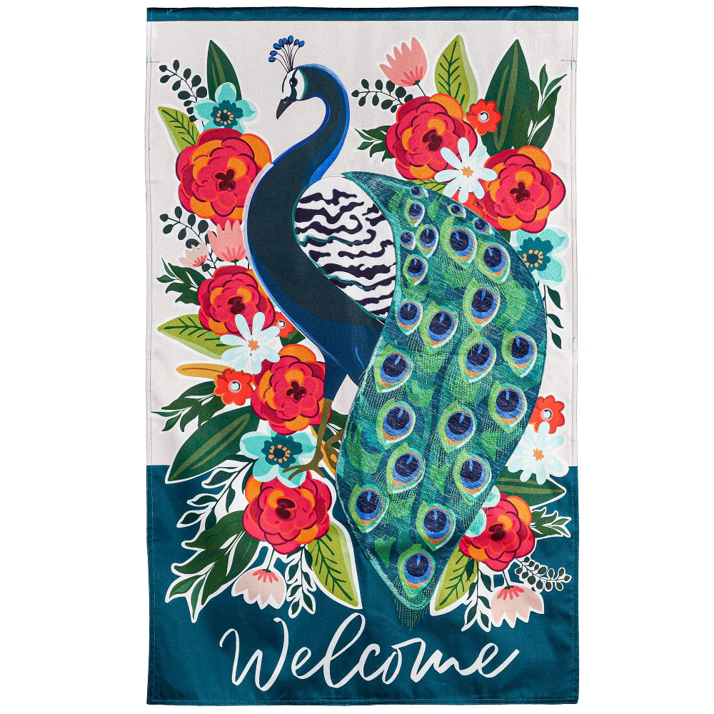 Evergreen "Welcome" Themed House Flags - 28" x 44" - Image 21