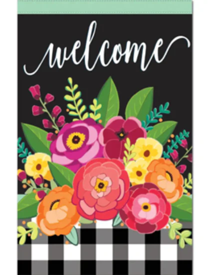 Evergreen "Welcome" Themed House Flags - 28" x 44" - Image 3