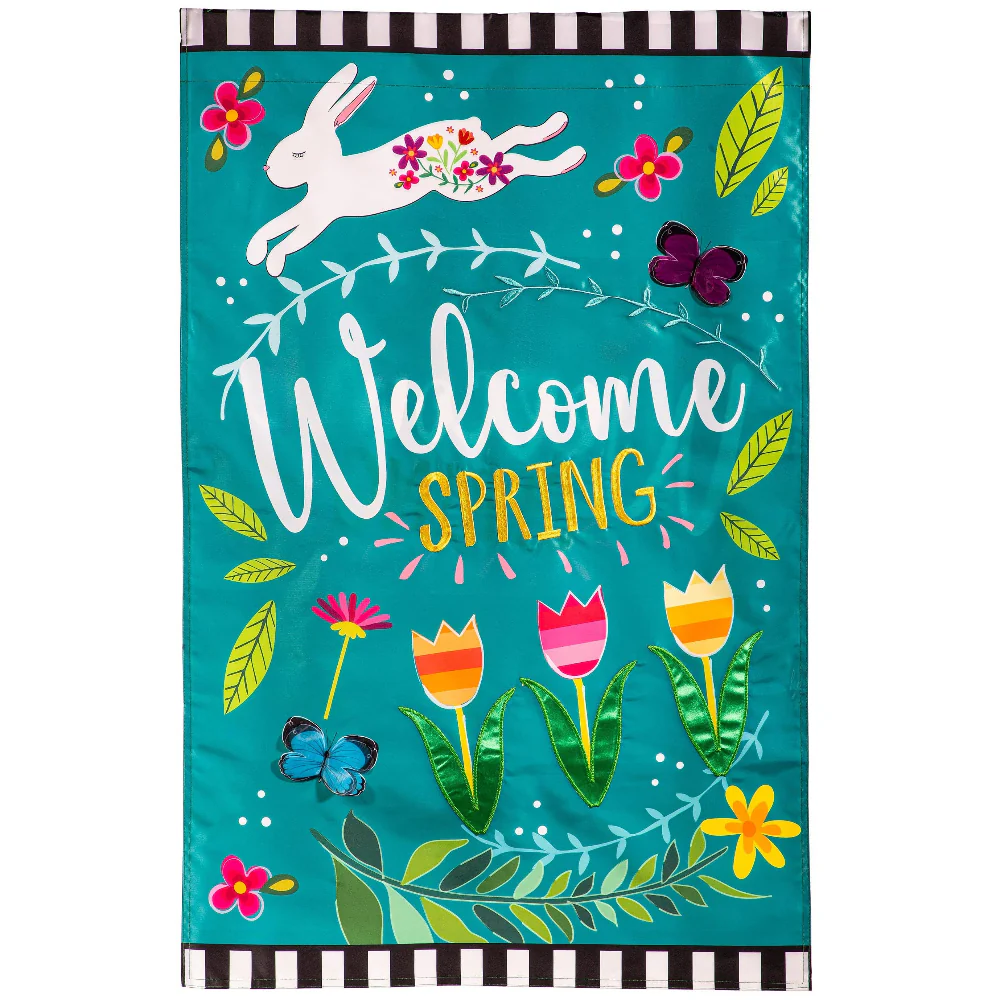 Evergreen "Welcome" Themed House Flags - 28" x 44" - Image 35