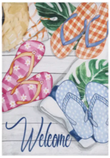 Evergreen "Welcome" Themed House Flags - 28" x 44" - Image 5