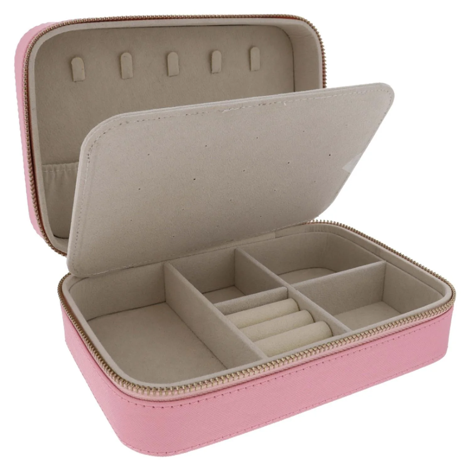 Jane Marie Saffiano Leather Jewelry Case - 5.5" x 8" - Image 2