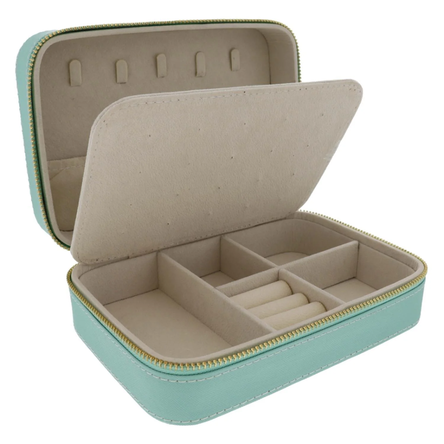 Jane Marie Saffiano Leather Jewelry Case - 5.5" x 8" - Image 3
