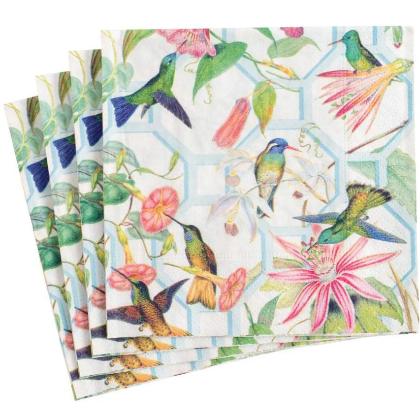 Caspari Hummingbird Trellis Paper Napkins - Image 2