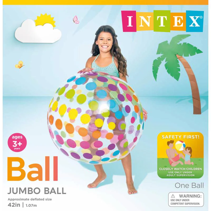 Intex Vinyl Inflatable Jumbo Beach Ball - 42" - Image 2