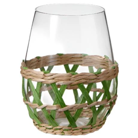 Cattail Straw Lattice Stemless Wine Glass - 16 oz. - Image 2