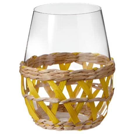 Cattail Straw Lattice Stemless Wine Glass - 16 oz. - Image 3