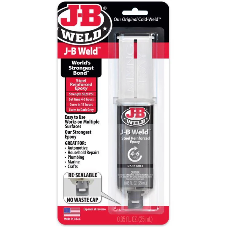 J-B Weld KwikWeld Steel-Reinforced Epoxy Syringe - 0.85 oz.