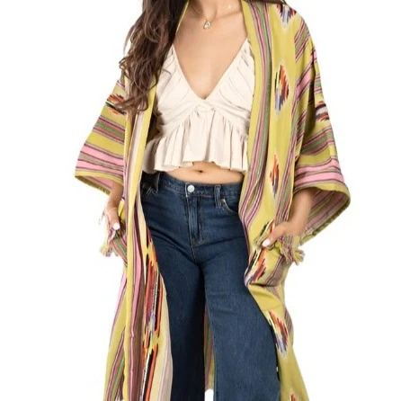 Margarita Long Ikat Striped Kimono - Image 2