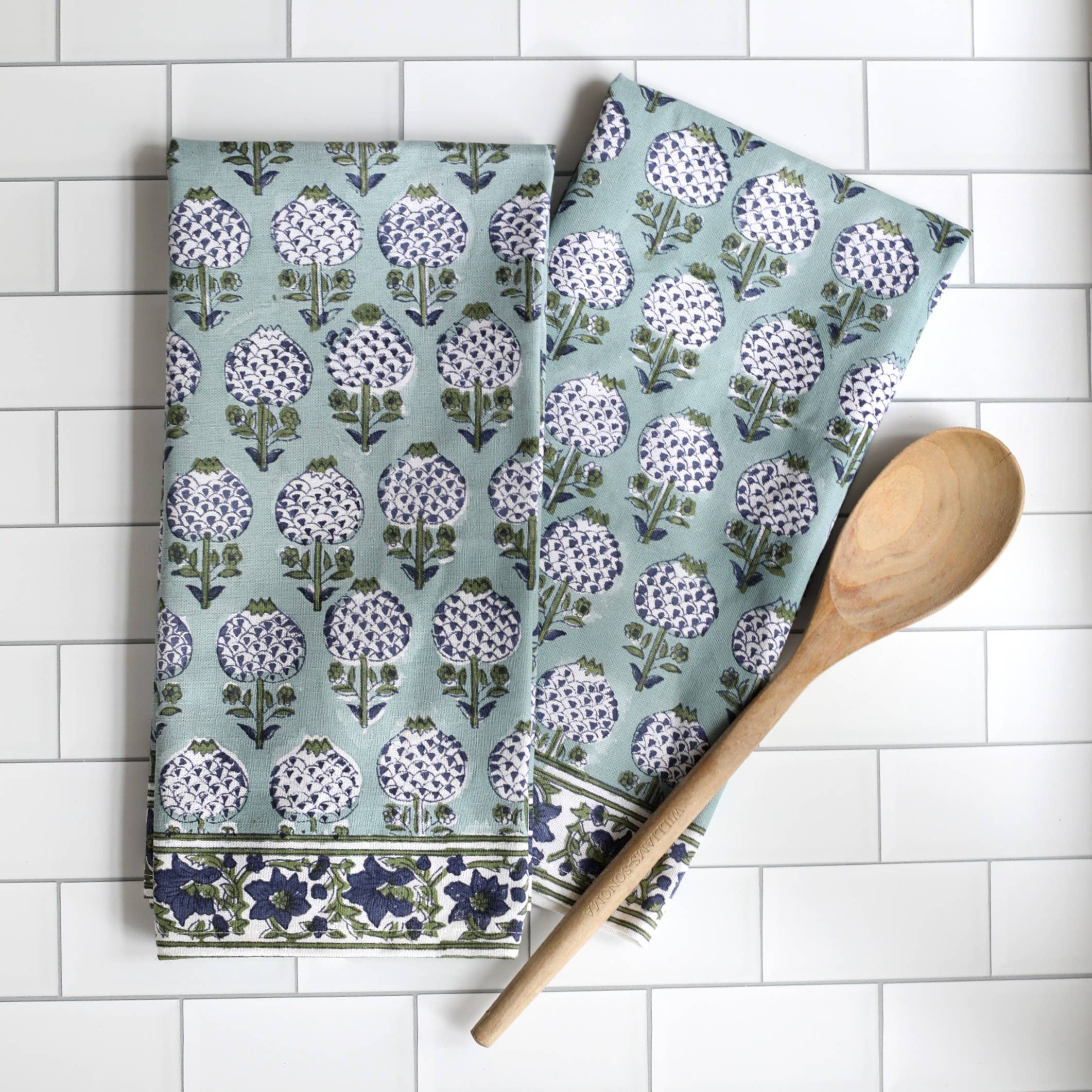 Pacific & Rose Block-Printed Cotton Kitchen Towels - 2 pc. - Image 11