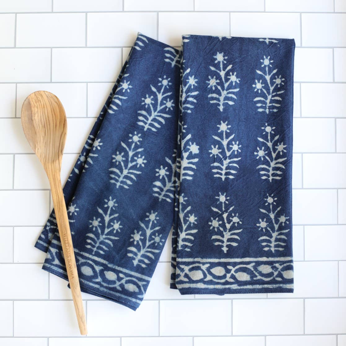 Pacific & Rose Block-Printed Cotton Kitchen Towels - 2 pc. - Image 12