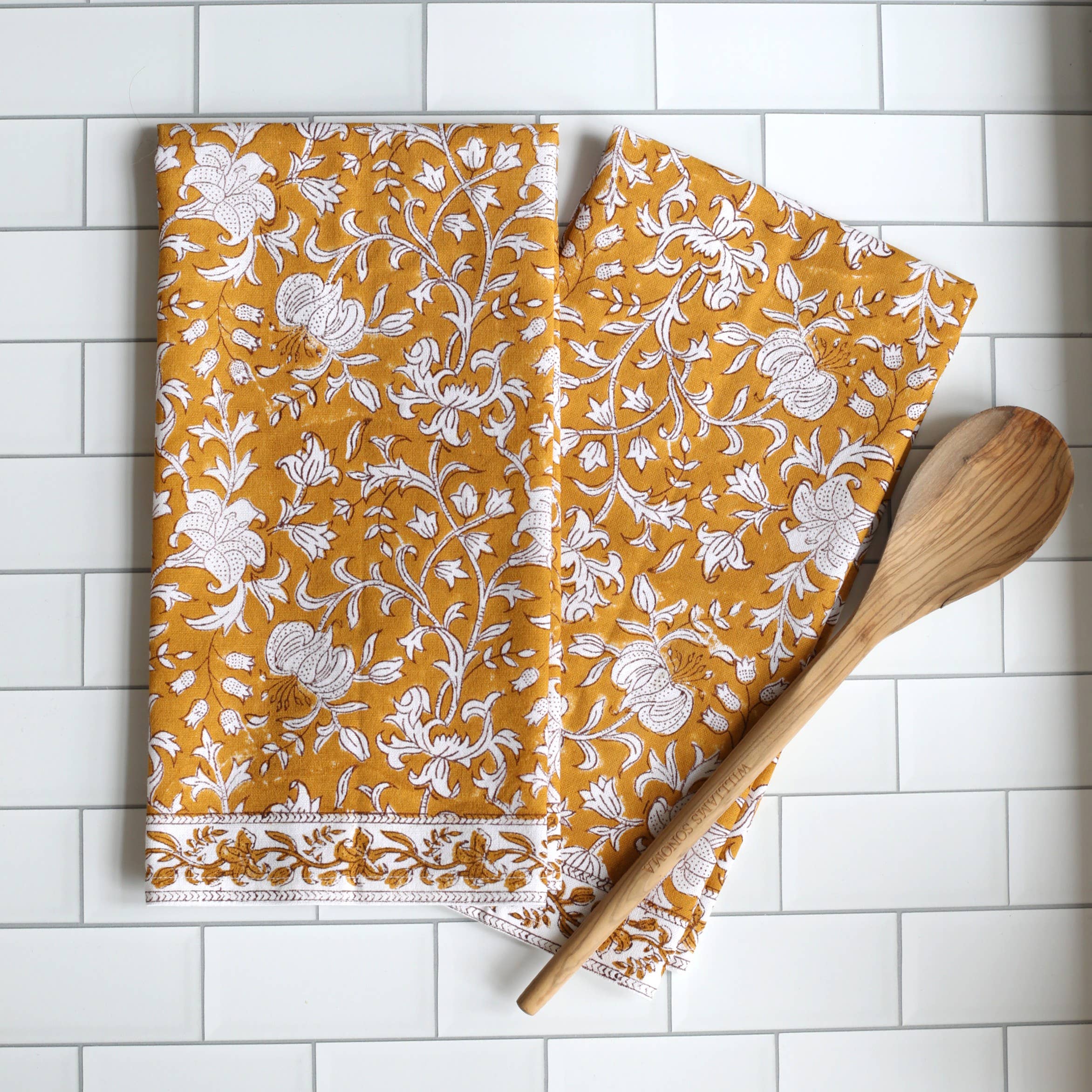 Pacific & Rose Block-Printed Cotton Kitchen Towels - 2 pc. - Image 13