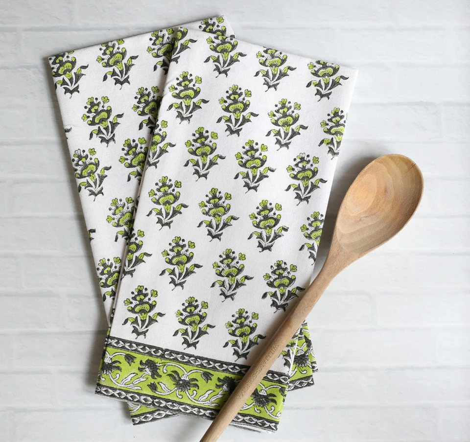 Pacific & Rose Block-Printed Cotton Kitchen Towels - 2 pc. - Image 6