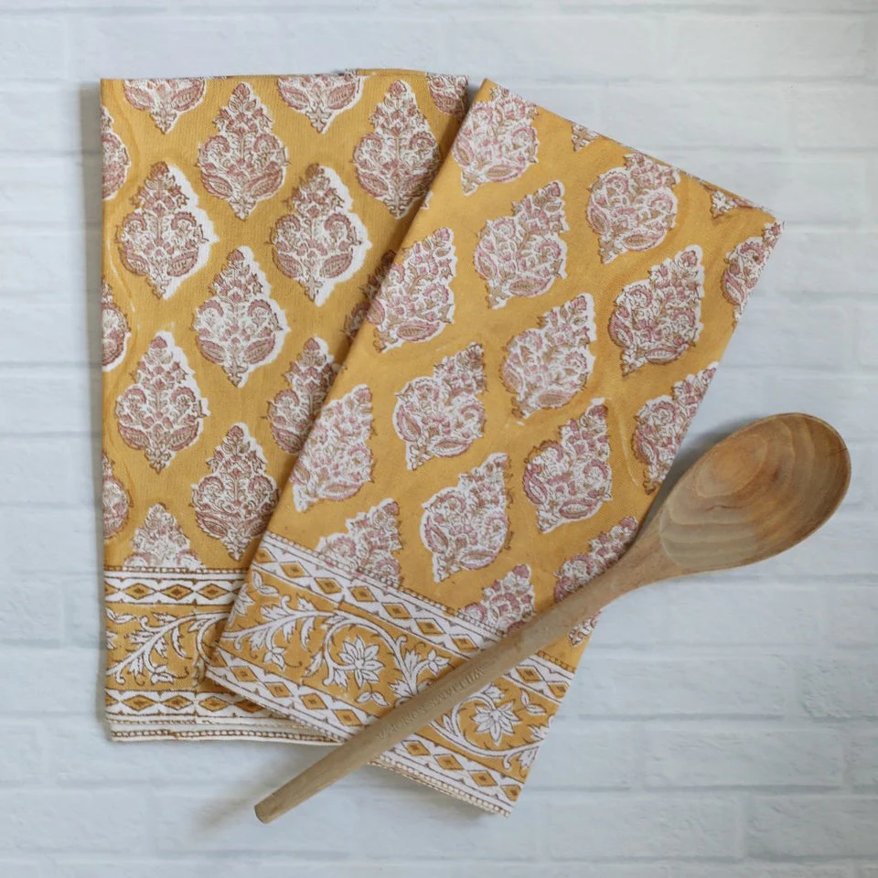Pacific & Rose Block-Printed Cotton Kitchen Towels - 2 pc. - Image 7