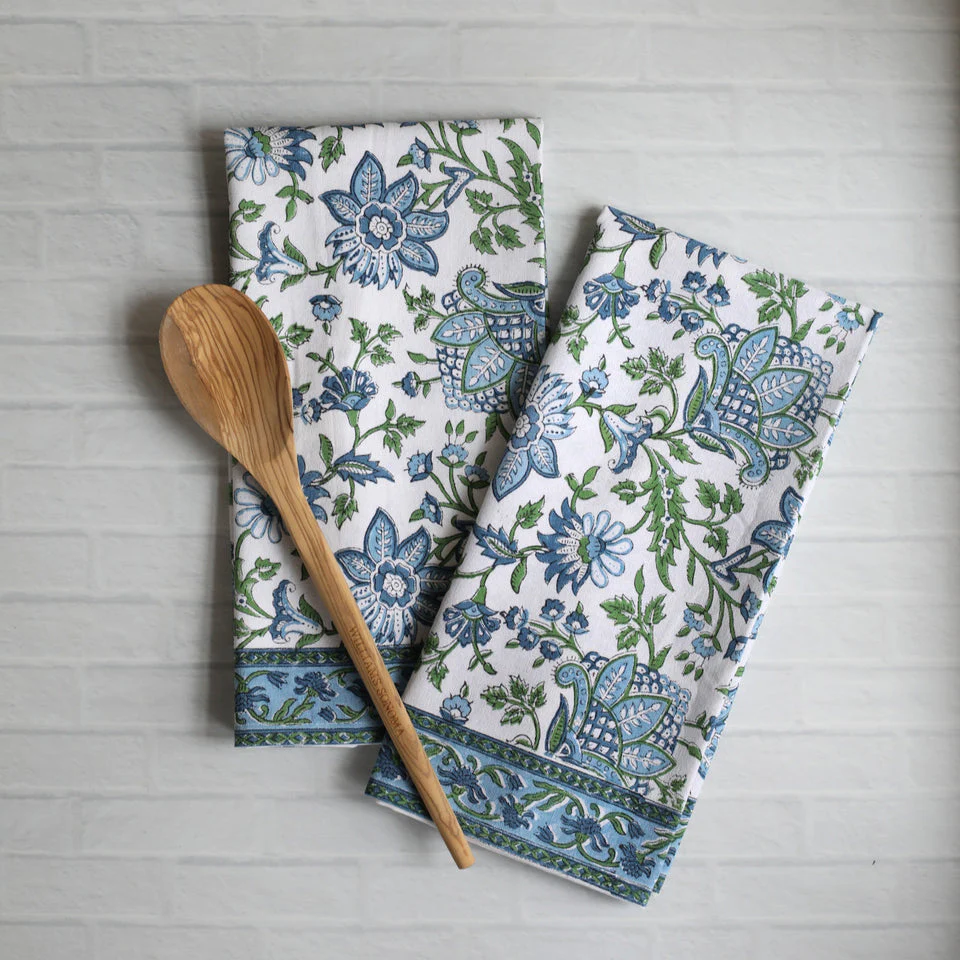 Pacific & Rose Block-Printed Cotton Kitchen Towels - 2 pc. - Image 8