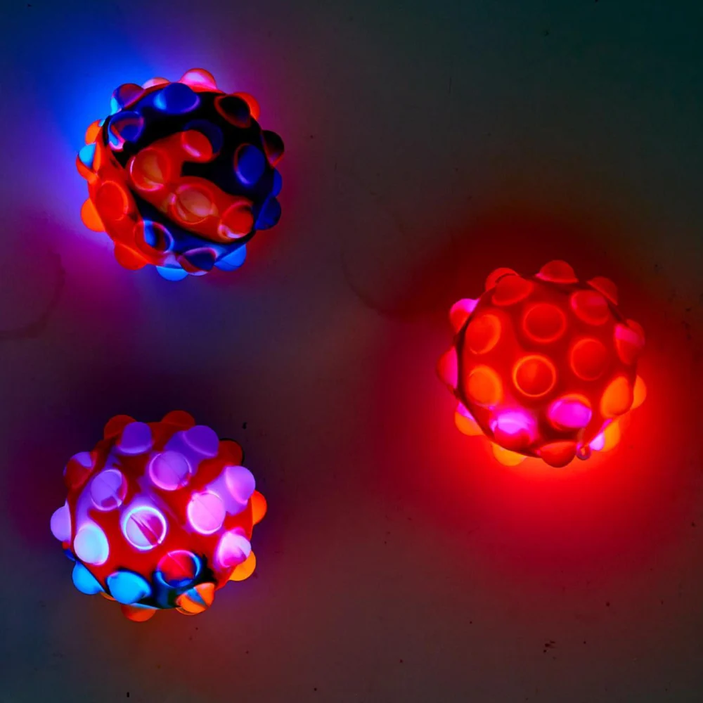 Silicone Light-Up Bouncing Popper Ball - Image 2
