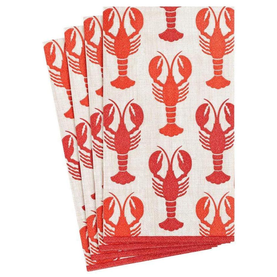 Caspari Lobster Tessellation Paper Napkins - Image 2