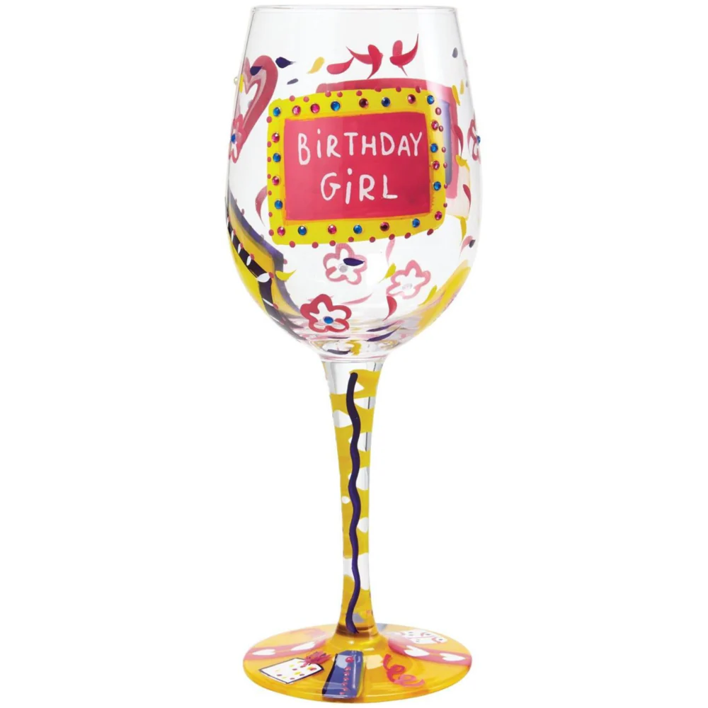 Lolita Hand-Painted Wine Glasses (Birthdays) - 15 oz. - Image 12