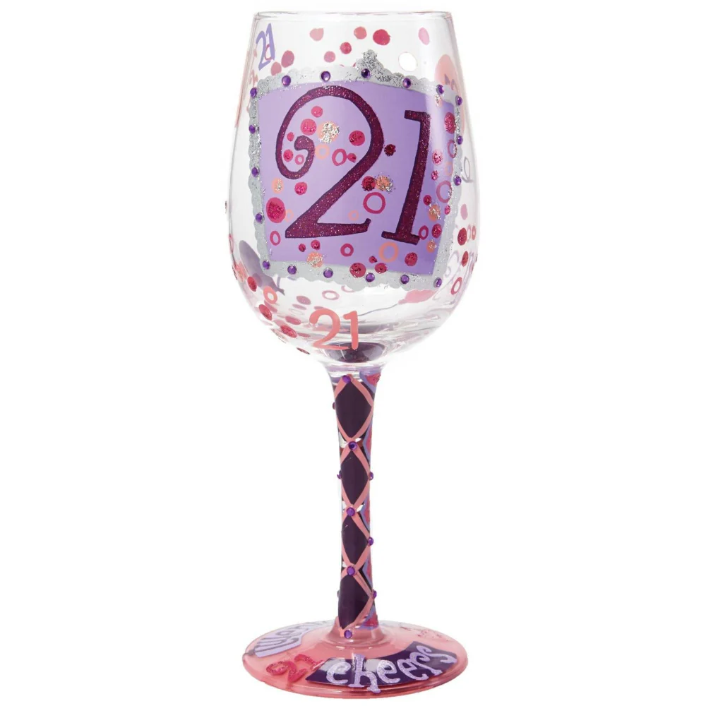 Lolita Hand-Painted Wine Glasses (Birthdays) - 15 oz. - Image 2