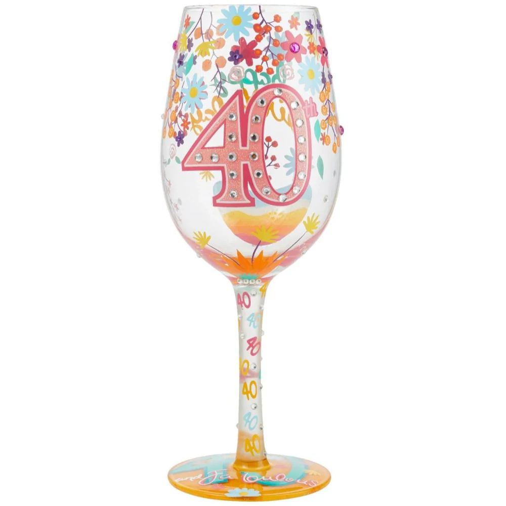 Lolita Hand-Painted Wine Glasses (Birthdays) - 15 oz. - Image 4