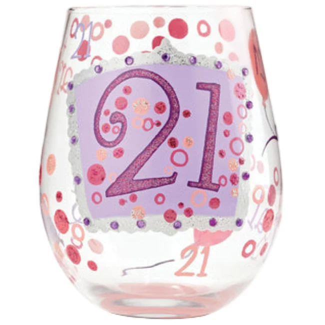 Lolita Hand-Painted Stemless Wine Glasses - 20 oz. - Image 15