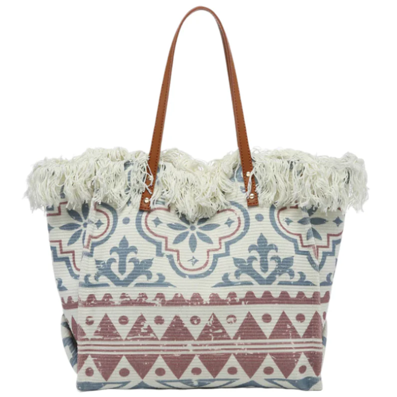 Jen & Co. Madison Hand-Woven Cotton Fringe Tote - Image 2