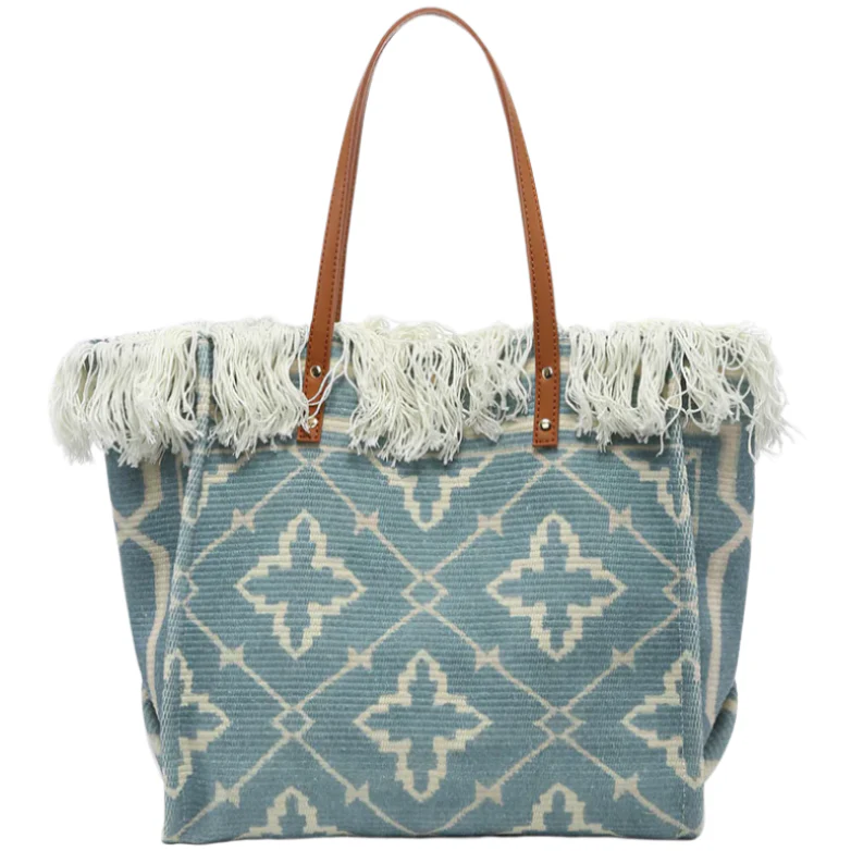 Jen & Co. Madison Hand-Woven Cotton Fringe Tote - Image 3