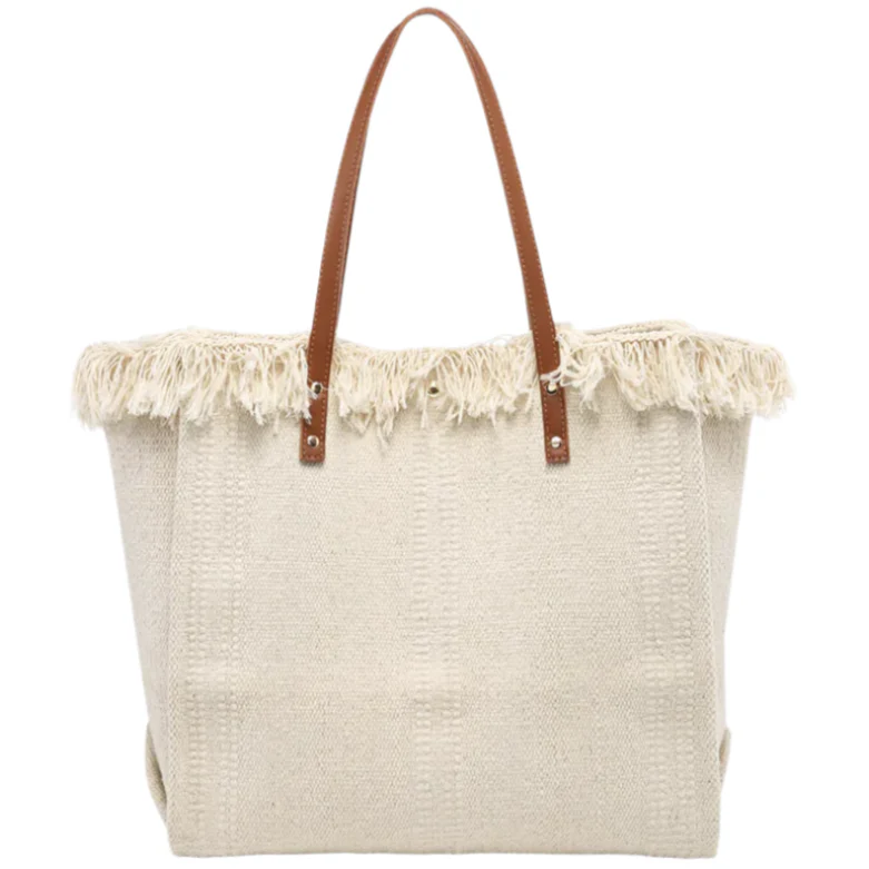 Jen & Co. Madison Hand-Woven Cotton Fringe Tote - Image 4