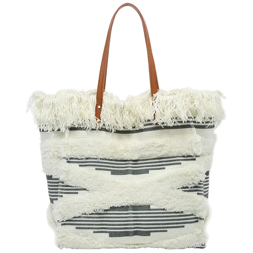 Jen & Co. Madison Hand-Woven Cotton Fringe Tote - Image 6