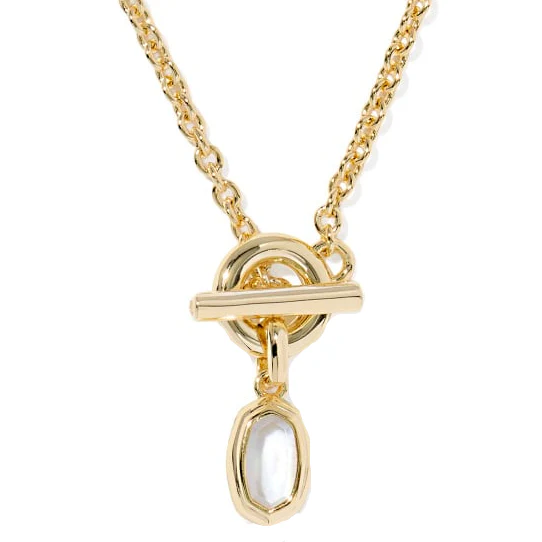 Kendra Scott Mini Elisa Gold Pendant Toggle Necklace - Image 3