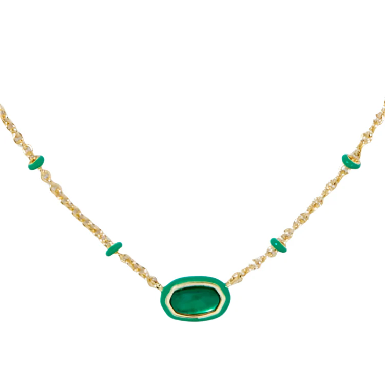 Kendra Scott Mini Elisa Gold Enameled Pendant Necklace - Image 3