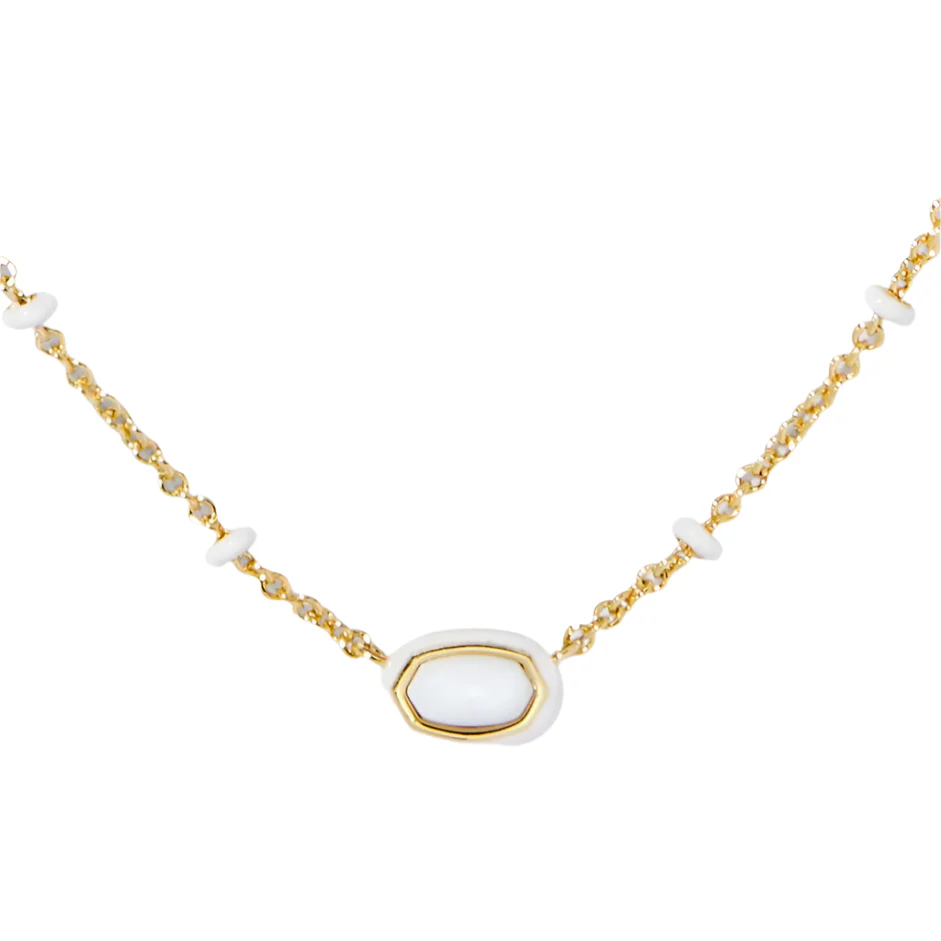 Kendra Scott Mini Elisa Gold Enameled Pendant Necklace - Image 4