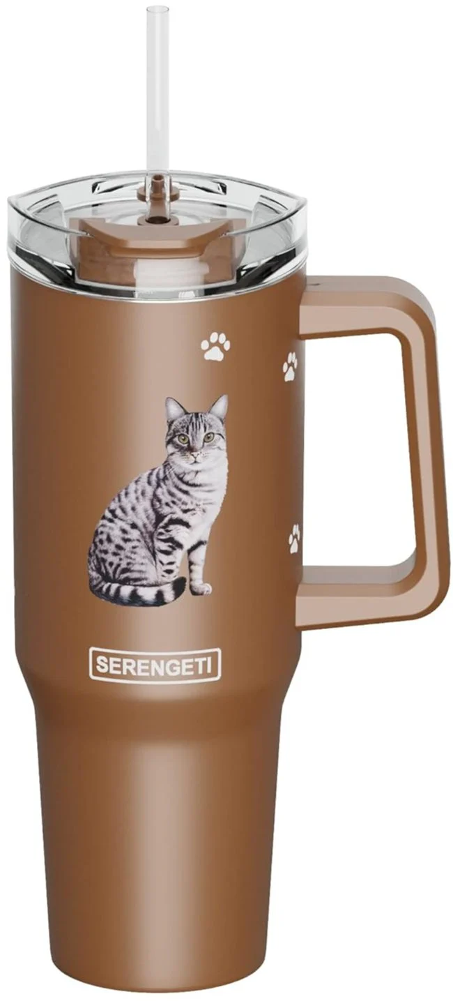 Serengeti Stainless Steel Cat Pattern Insulated Travel Mug - 40 oz. - Image 2