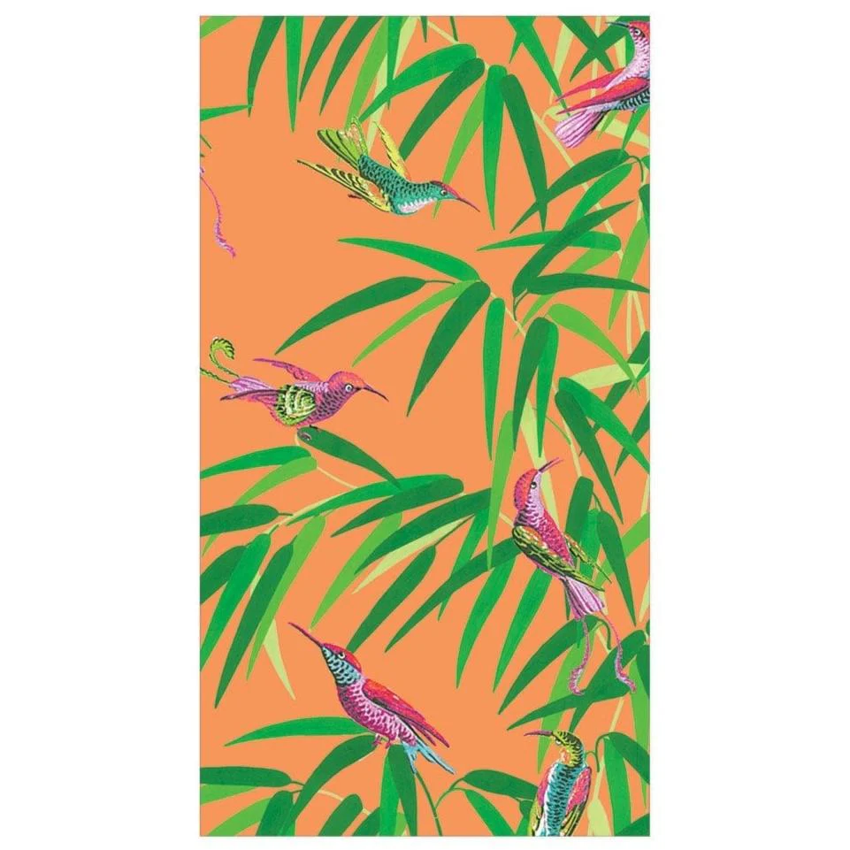 Caspari Birds in Paradise (Orange) Paper Napkins - Image 2