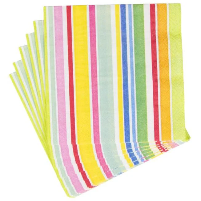 Caspari Cabana Striped Paper Napkins - Image 3