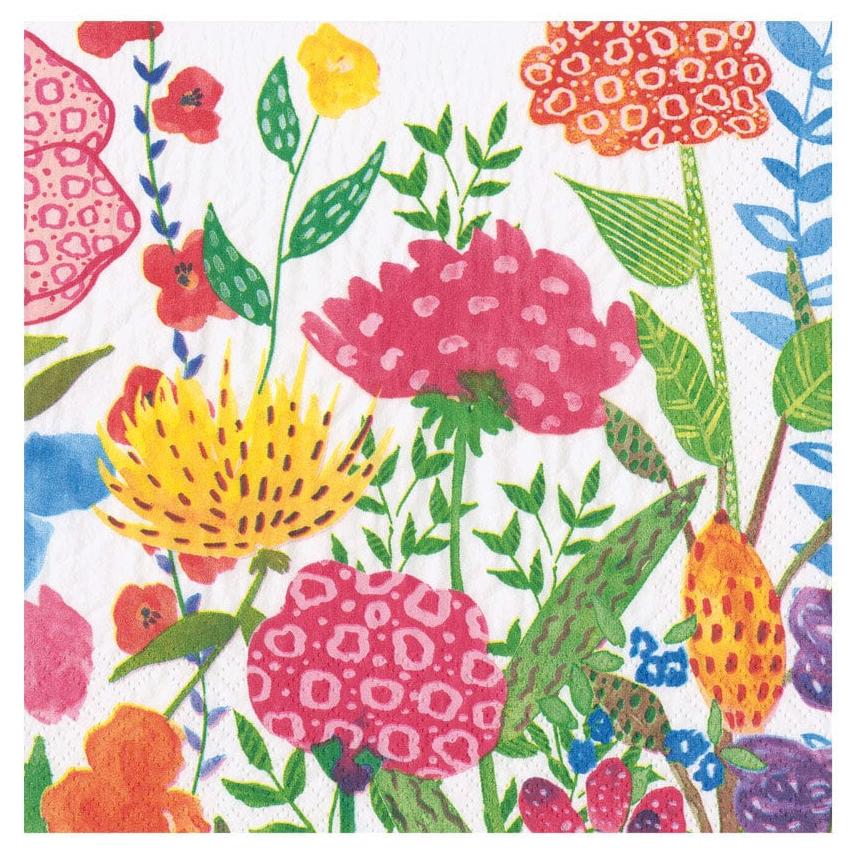Caspari Cottage Floral Paper Napkins - Image 3
