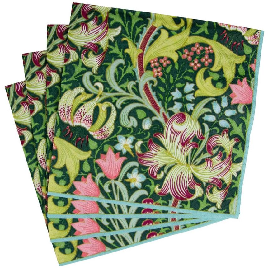 Caspari Golden Lily Paper Napkins - Image 3