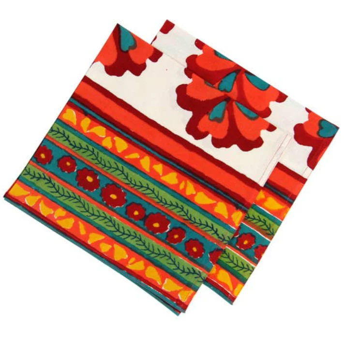 Pacific & Rose Block-Printed Cotton Napkins - 4 pc. - Image 6