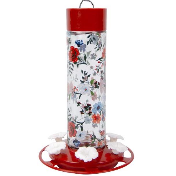 Nature's Way Floral Glass Hummingbird Feeder - 28 oz. - Image 2