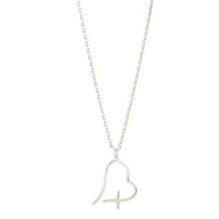Free-Form Heart & Cross Necklace - Image 2