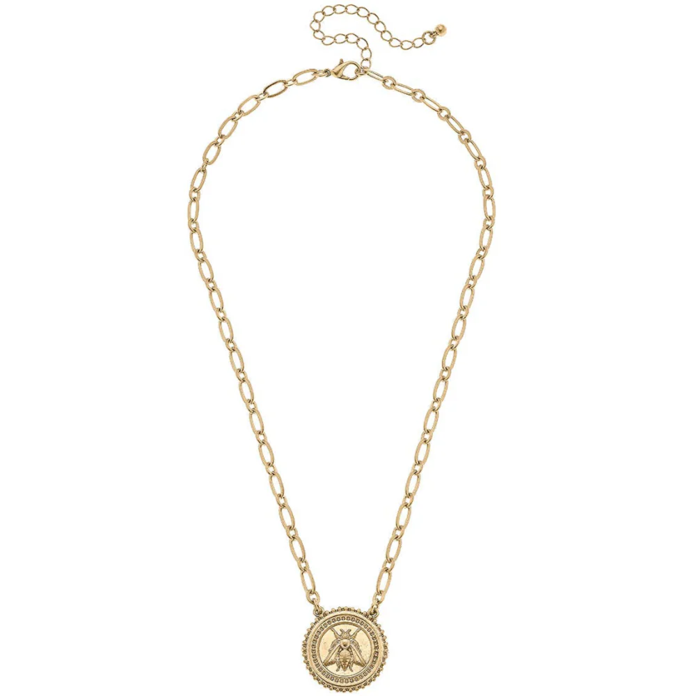 Canvas Style Nicolette Gold-Plated Bee Pendant Necklace - Image 2