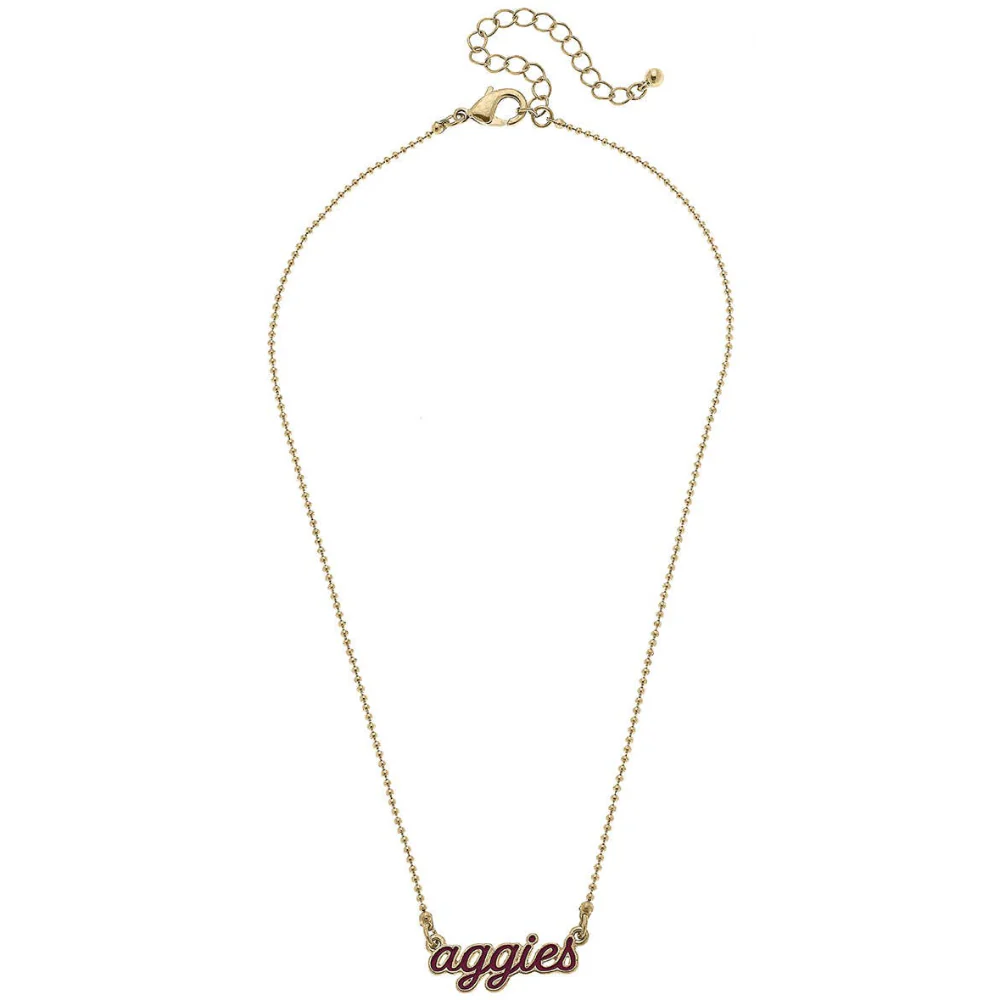 Canvas Style Texas A&M Aggies Enamel Script Necklace - Image 2