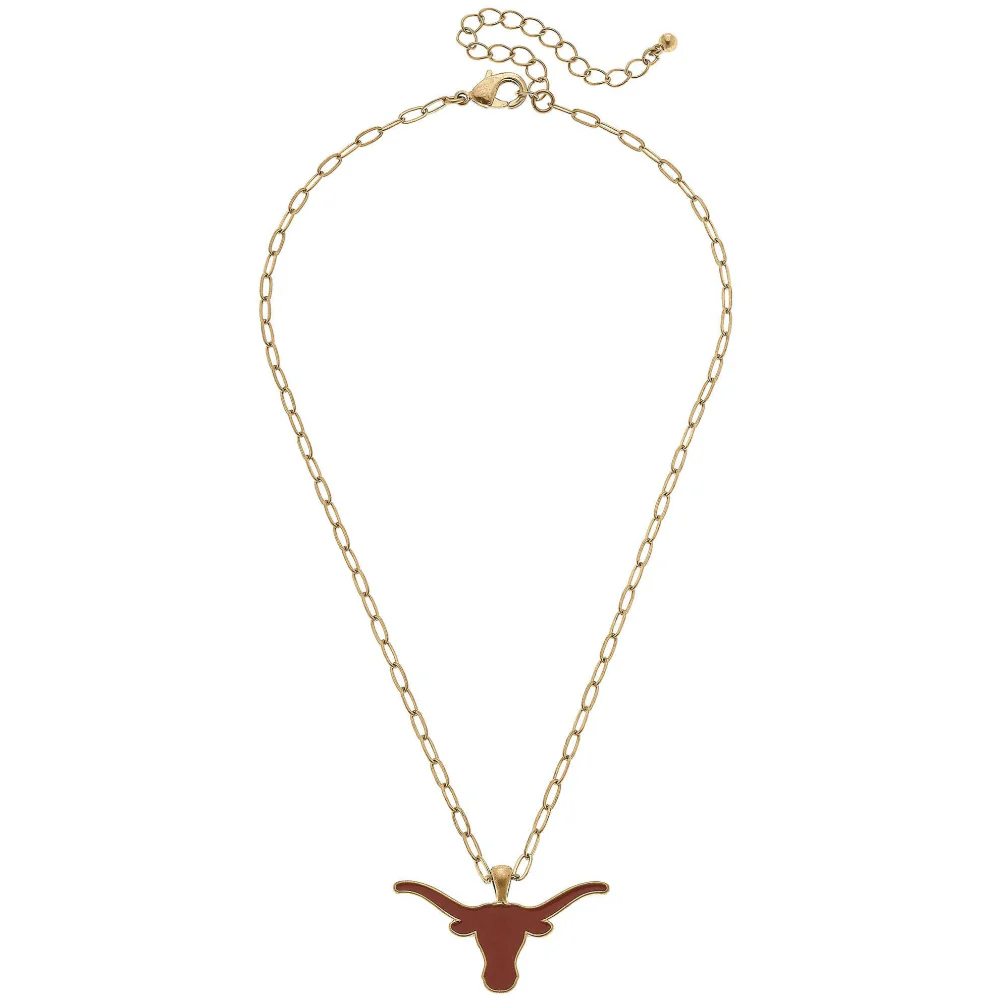 Canvas Style Texas Longhorns Enamel Logo Necklace - Image 2
