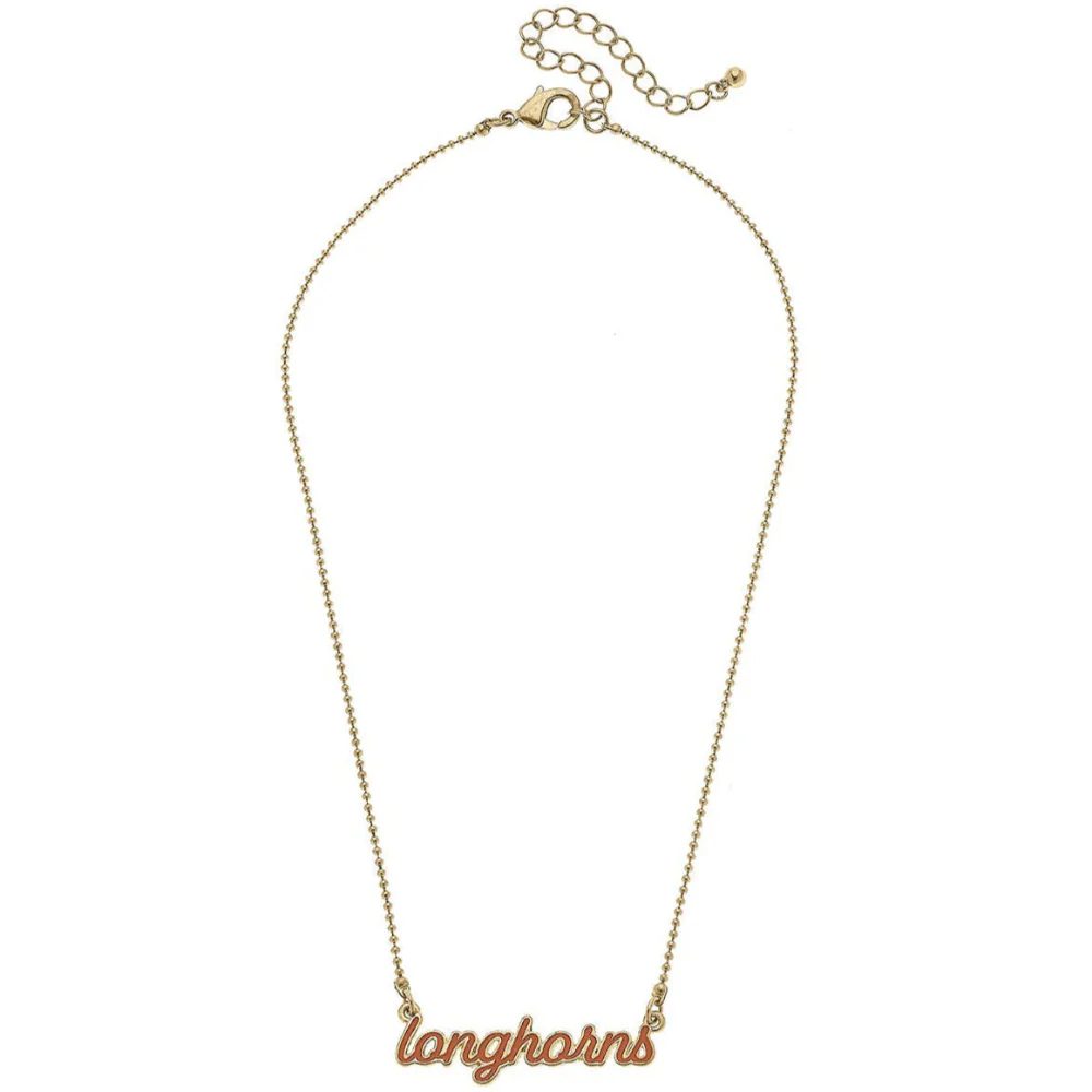 Canvas Style Texas Longhorns Enamel Script Necklace - Image 2